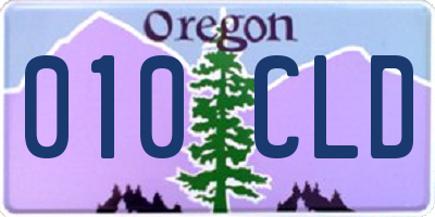 OR license plate 010CLD