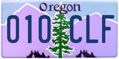 OR license plate 010CLF