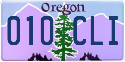 OR license plate 010CLI