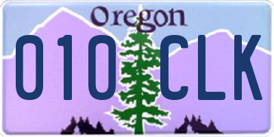 OR license plate 010CLK