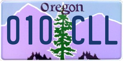OR license plate 010CLL