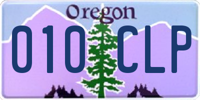 OR license plate 010CLP