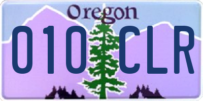 OR license plate 010CLR