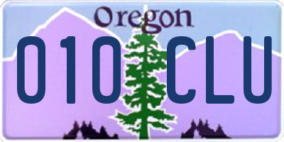 OR license plate 010CLU