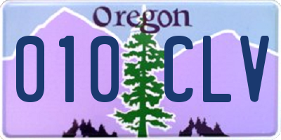 OR license plate 010CLV