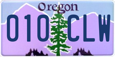 OR license plate 010CLW