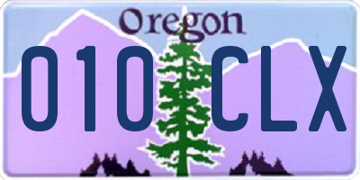 OR license plate 010CLX