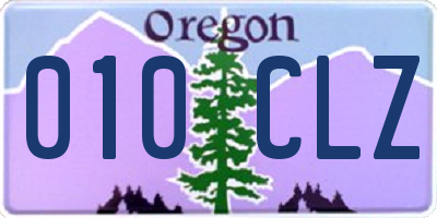 OR license plate 010CLZ