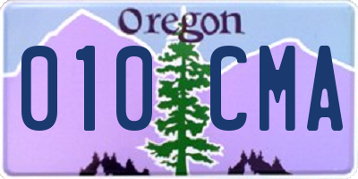 OR license plate 010CMA