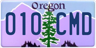 OR license plate 010CMD