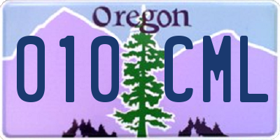 OR license plate 010CML