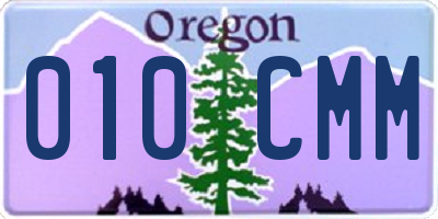 OR license plate 010CMM