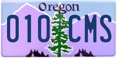 OR license plate 010CMS