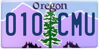 OR license plate 010CMU