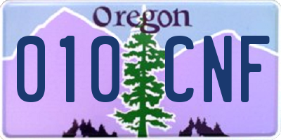 OR license plate 010CNF