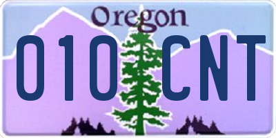 OR license plate 010CNT