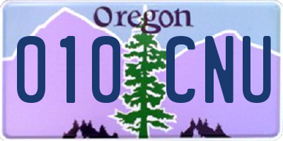 OR license plate 010CNU