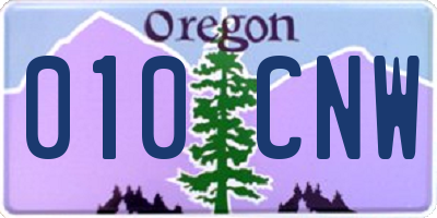 OR license plate 010CNW