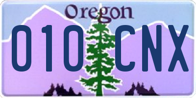 OR license plate 010CNX