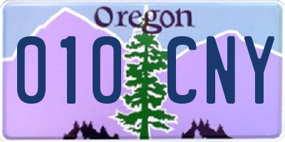OR license plate 010CNY