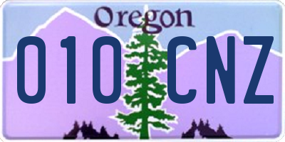 OR license plate 010CNZ