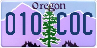OR license plate 010COC