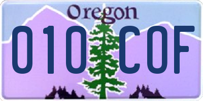 OR license plate 010COF