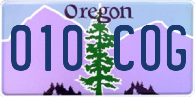 OR license plate 010COG