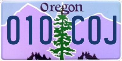 OR license plate 010COJ