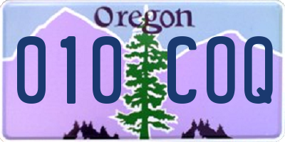 OR license plate 010COQ
