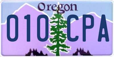 OR license plate 010CPA