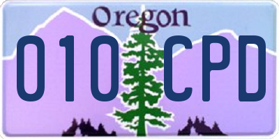 OR license plate 010CPD