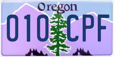 OR license plate 010CPF