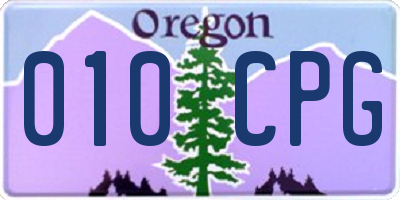 OR license plate 010CPG