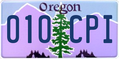 OR license plate 010CPI