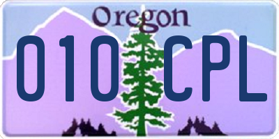 OR license plate 010CPL