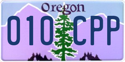 OR license plate 010CPP