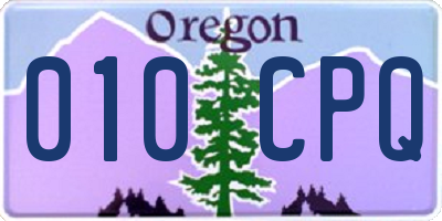 OR license plate 010CPQ