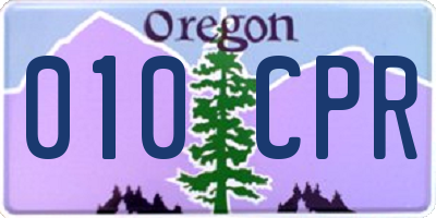 OR license plate 010CPR