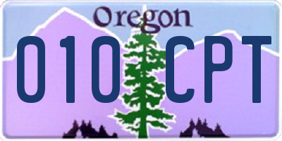 OR license plate 010CPT