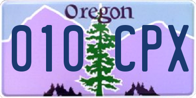 OR license plate 010CPX