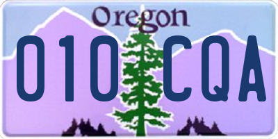 OR license plate 010CQA
