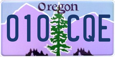 OR license plate 010CQE