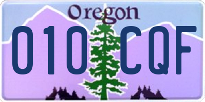 OR license plate 010CQF