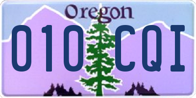 OR license plate 010CQI