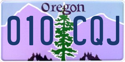 OR license plate 010CQJ