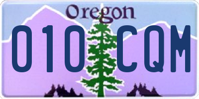 OR license plate 010CQM