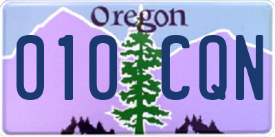 OR license plate 010CQN