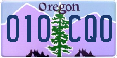 OR license plate 010CQO
