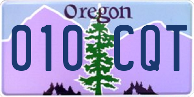 OR license plate 010CQT